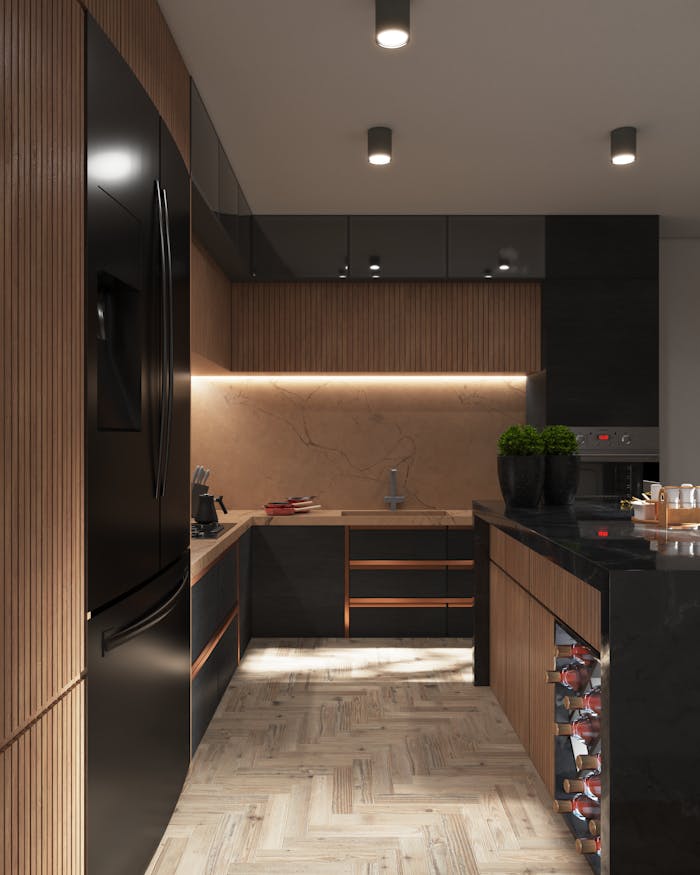 hero-img-01 A stylish modern kitchen with sleek cabinets, LED lighting, and luxurious finishes.